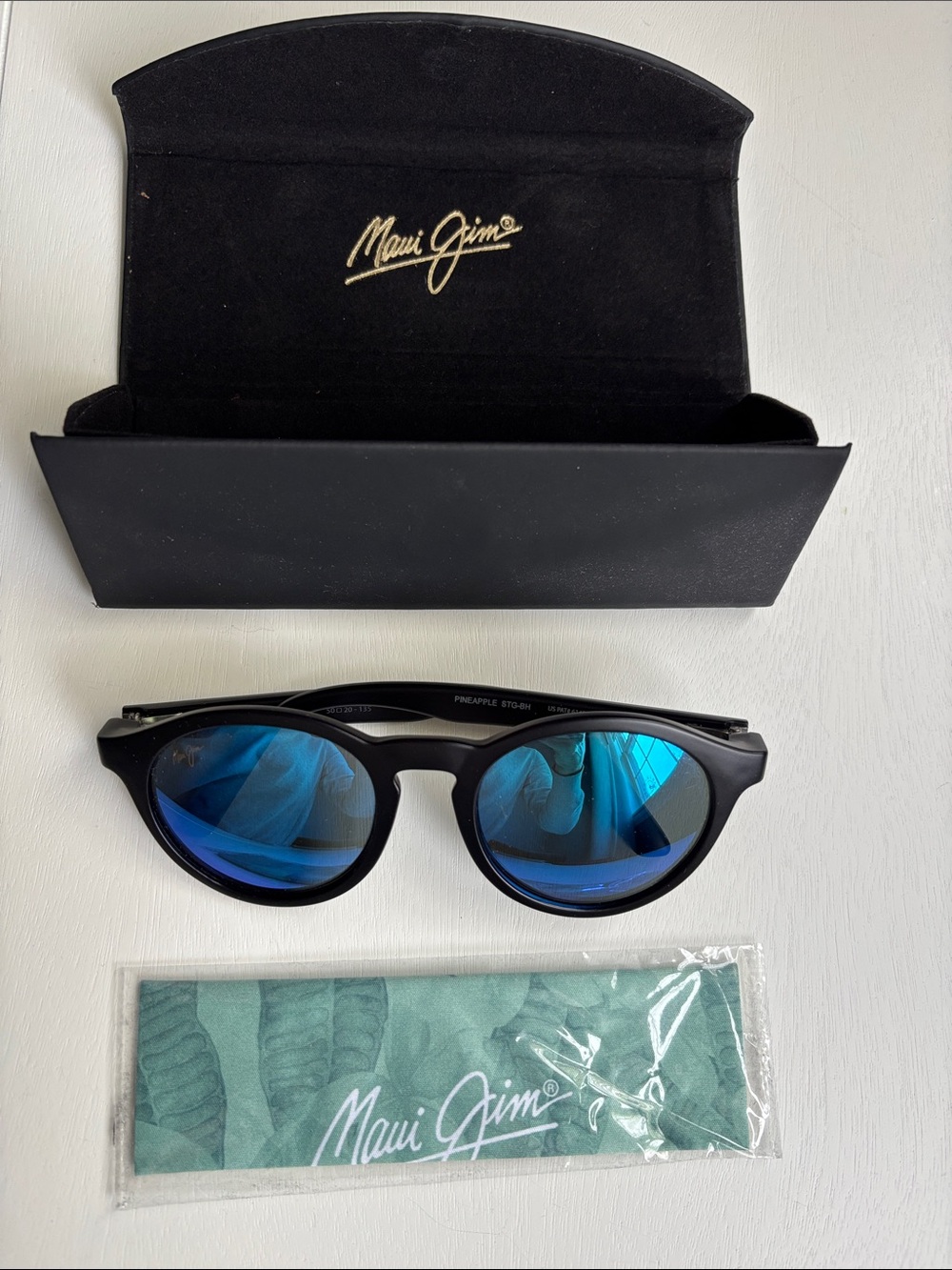 Maui Jim Pineapple Unisex Progressive Sunglasses - Black with Blue Mirror Lenses
